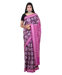 Purple pink colour handwoven cotton saree