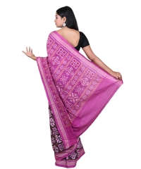 Purple pink colour handwoven cotton saree