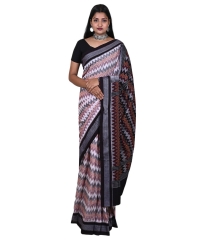 Gray black colour handwoven cotton saree