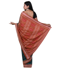 Green brown colour handwoven cotton saree