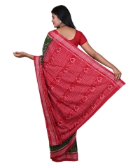 Olive red colour handwoven cotton saree