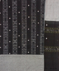 Black gray colour handwoven cotton suit piece