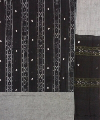 Black gray colour handwoven cotton dress piece
