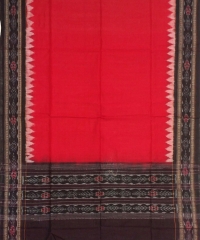 Black red colour handwoven cotton suit piece