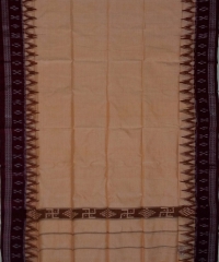 Beige maroon colour handwoven cotton gamuchha