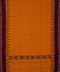 Orange maroon colour handwoven cotton gamuchha