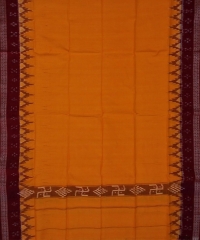 Orange maroon colour handwoven cotton gamuchha