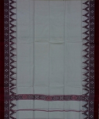 White maroon colour handwoven cotton gamuchha