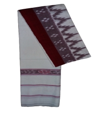 White maroon colour handwoven cotton gamuchha