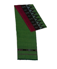 Parrot green  maroon colour handwoven cotton gamuchha