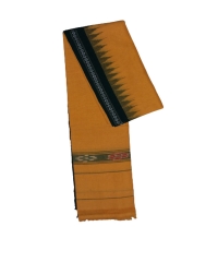 Yellow green colour handwoven cotton gamuchha