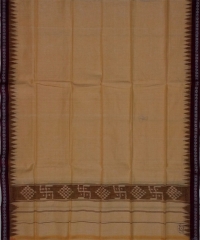 Beige maroon colour handwoven cotton gamuchha