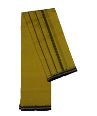 Yellow green colour handwoven cotton gamuchha