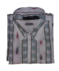 White colour handwoven cotton half shirt