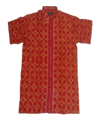 Red colour handwoven cotton half shirt