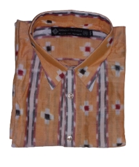 Yellow colour handwoven cotton half shirt