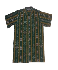 Green colour handwoven cotton half shirt