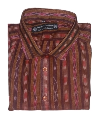 Maroon colour handwoven cotton half shirt