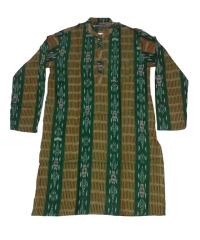 Green colour handwoven cotton kurta