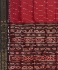 Red black colour handwoven khandua silk saree