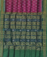 Purple green colour handwoven khandua silk saree