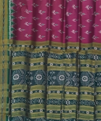 Purple green colour handwoven khandua silk saree