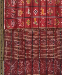 Red colour handwoven khandua silk saree