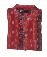 Red colour handwoven cotton kurta