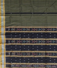 Olive black colour handwoven cotton saree