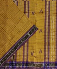 Yellow colour handwoven cotton saree
