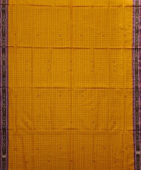 Yellow colour handwoven cotton saree