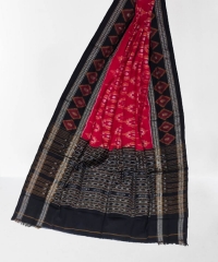 Maroon black colour handwoven cotton dupatta