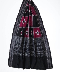 Burgundy black colour handwoven cotton dupatta
