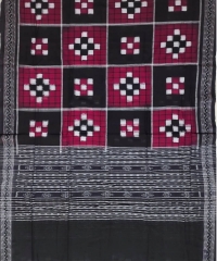 Burgundy black colour handwoven cotton dupatta