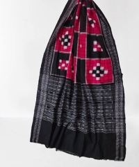 Red black colour handwoven cotton dupatta