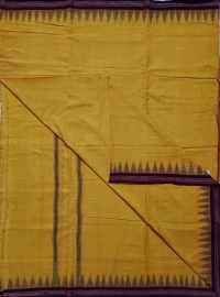 Yellow maroon  colour handwoven cotton Joda