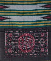Gray green colour handwoven cotton saree