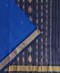 Blue colour handwoven cotton saree