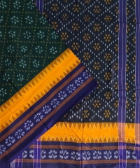 Green  blue colour handwoven cotton saree