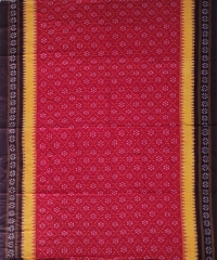 Red  maroon colour handwoven cotton saree