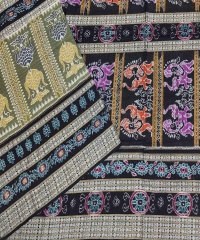 Olive black colour traditional handwoven cotton saree