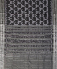 Gray olive colour handwoven cotton saree