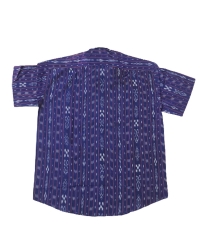 Navy blue colour handwoven cotton half shirt