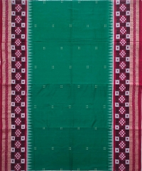 Green red colour handwoven cotton saree