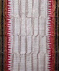White black colour handwoven silk saree