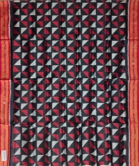 Black maroon colour handwoven silk saree