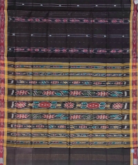 Dark coffee colour handwoven cotton saree