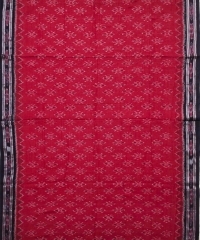 Red colour handwoven cotton saree