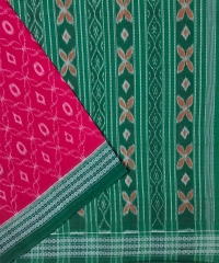 Red green colour handwoven cotton saree