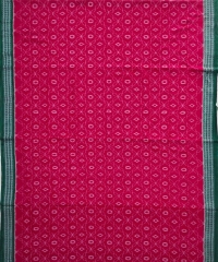 Red green colour handwoven cotton saree